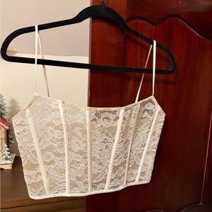 ROZIE white lace corset